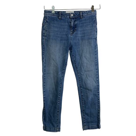 Nili Lotan Tel Aviv Straight Drop Narrow Leg Jeans Womens 24 Blue Stretch 23.5" - Picture 1 of 10